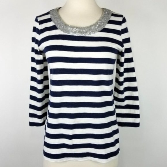 Banana republic sequin collar striped tee - Picture 6 of 6